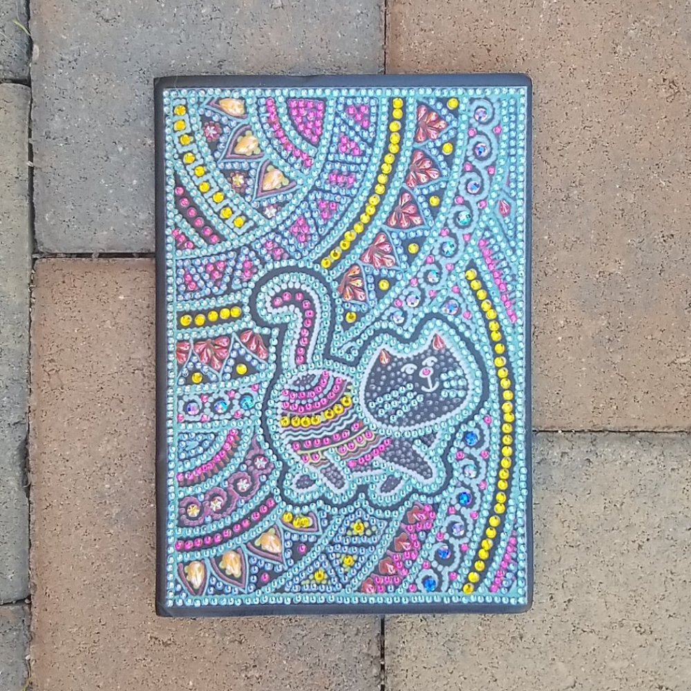 Jeweled Cat Soft Leather Notebook/journal NWOT